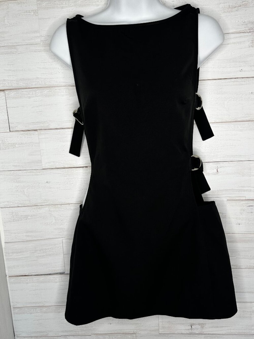 Peppermayo Exclusive Cherish You Buckle Mini Dress in Shadow Size 2 - Picture 4 of 10